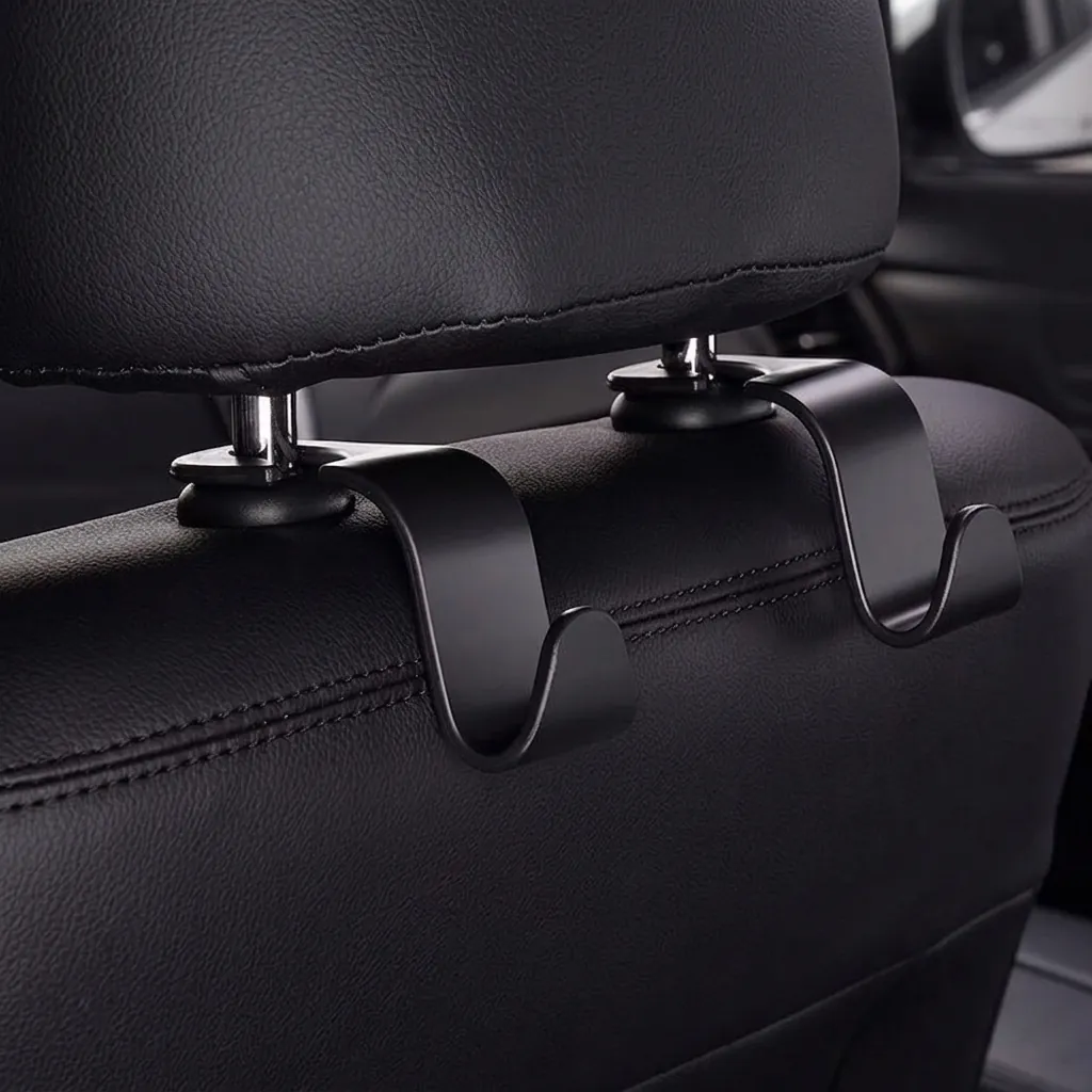 Car Seat Headrest Hook Universal Hidden Folding Interior Storage Hanger For Bag Purse Grocery Plastic S-Shape Heavy Duty