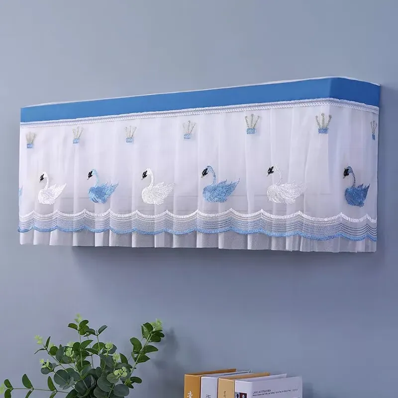 Air Conditioner Dust Cover Lace Embroidery Fabric All-inclusive Universal Breathable Protector Pastoral Home Decor