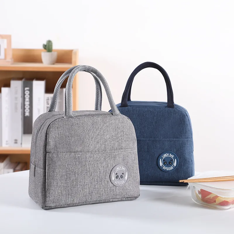 Portable Oxford Cloth Insulated Lunch Bag Panda Pattern Thermal Lunch Box Tote For Office School Picnic Outdoors Travel
