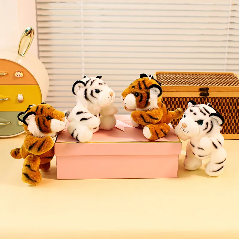 Plüsch Tiger Spielzeug Anhänger Mit Beweglichen Gelenken Weiche Kurze Plüsch Tierpuppe Schlüsselanhänger Tasche Dekor