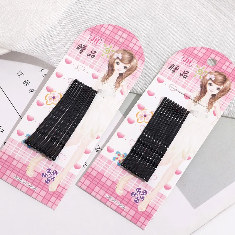 Wavy Bobby Pins Black Metal Hair Clips Non Slip Styling Grip Hairpins Accessories For Women Girls