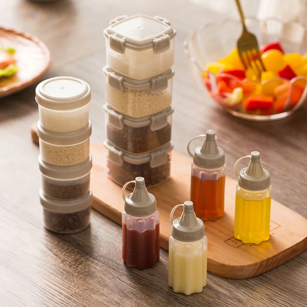 Mini Distributeurs De Sauce En Plastique Et Récipients À Condiments Portables Étanches Pour Barbecue Extérieur Pique Nique