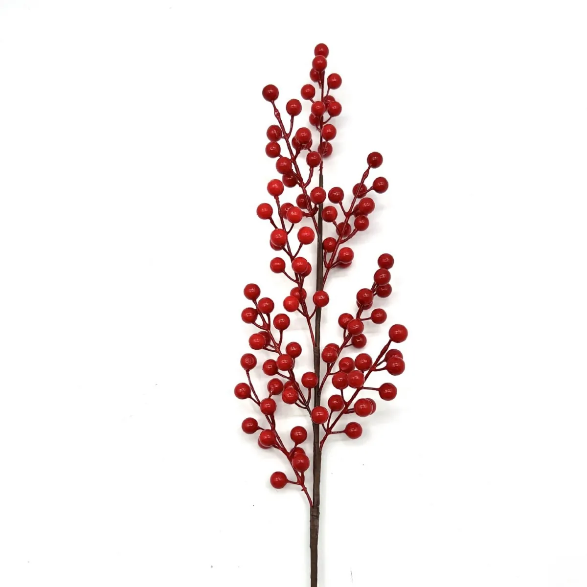 Artificial Red Berry Stems Realistic Branched Holly Berries Branch For Home Decor Christmas Lunar New Year Vase Filler Plastic