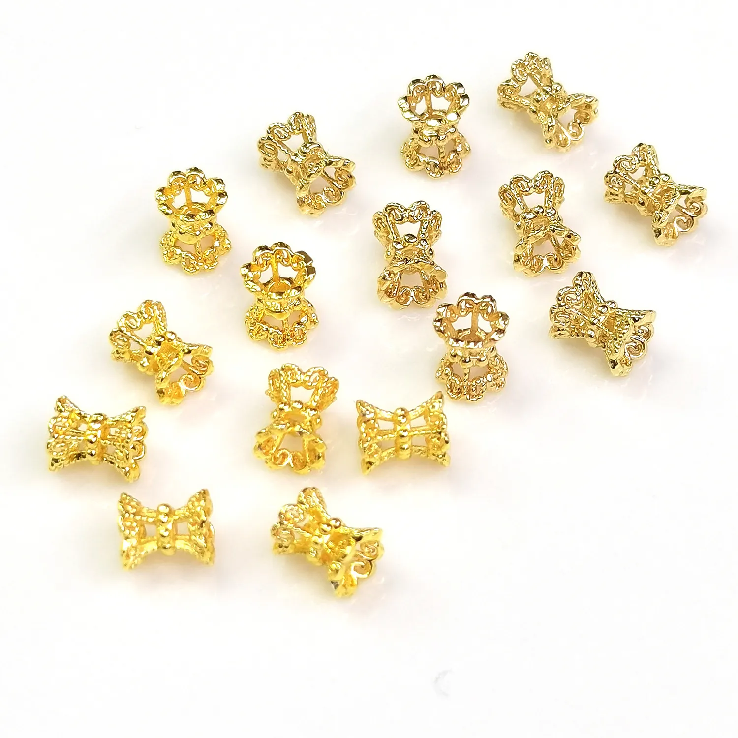 Perline Distanziatrici A Vita Vuota Rame Placcato Oro Per Creazione Gioielli Fai Da Te Bracciale Collana Accessori Artigianali