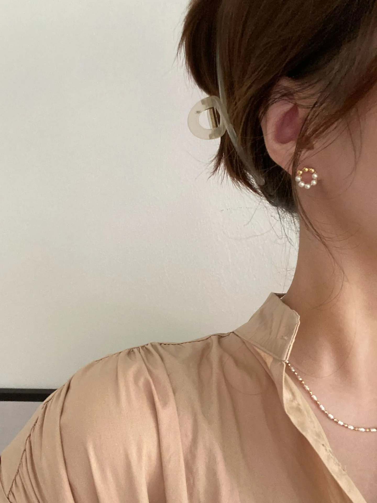 Artificial Pearl Wreath Stud Earrings With 925 Sterling Silver Earring Post Vintage French Style Gold Plated Jewelry For Women