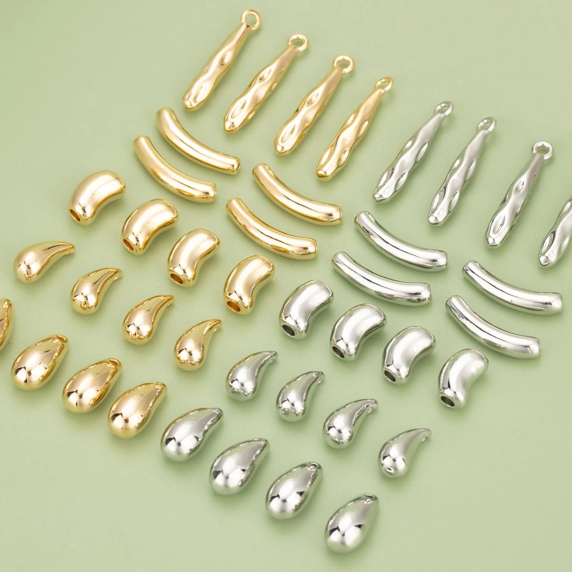 Copper Teardrop Bean Charms 18K Gold Plated Spacer Beads For DIY Jewelry Making Necklaces Bracelets Handcrafted Findings