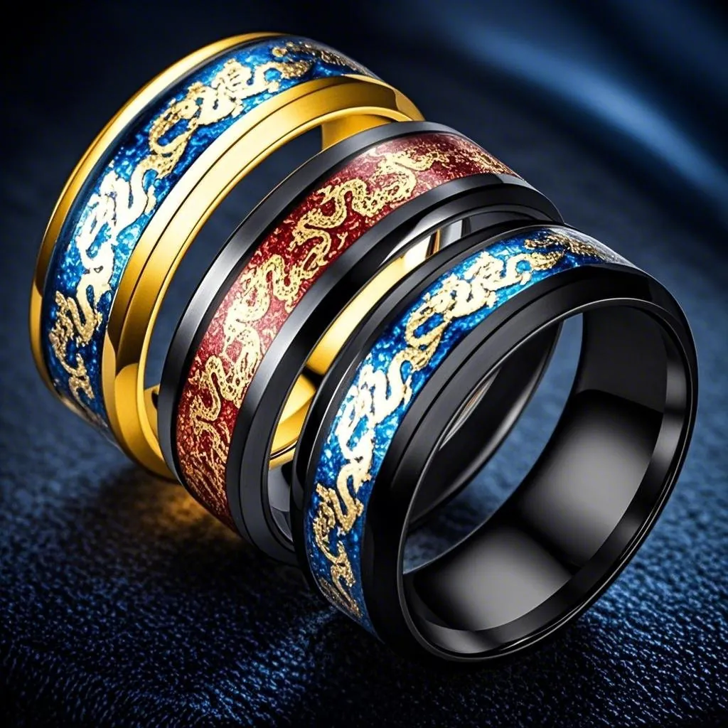 Dragon Ring Stainless Steel Mechanical Gear Celtic Knot Punk Retro Fashion Jewelry For Men Women