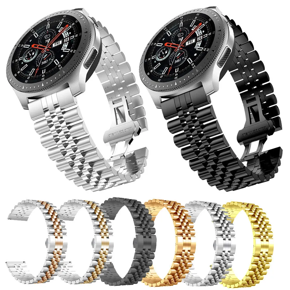 Correa de Reloj Jubilee de Acero Inoxidable para Apple Watch Series 10 9 8 7 6 SE Correa de Metal para Samsung Huawei GT5