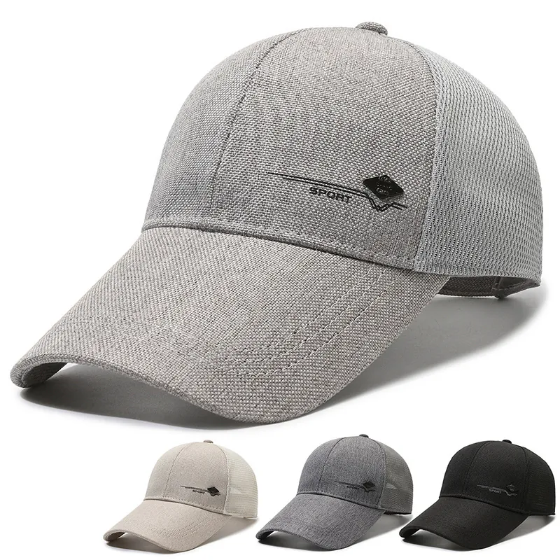 Herren Atmungsaktive Mesh Baseballkappe Outdoor Sport Angelhut Verstellbar Polyester Baumwolle