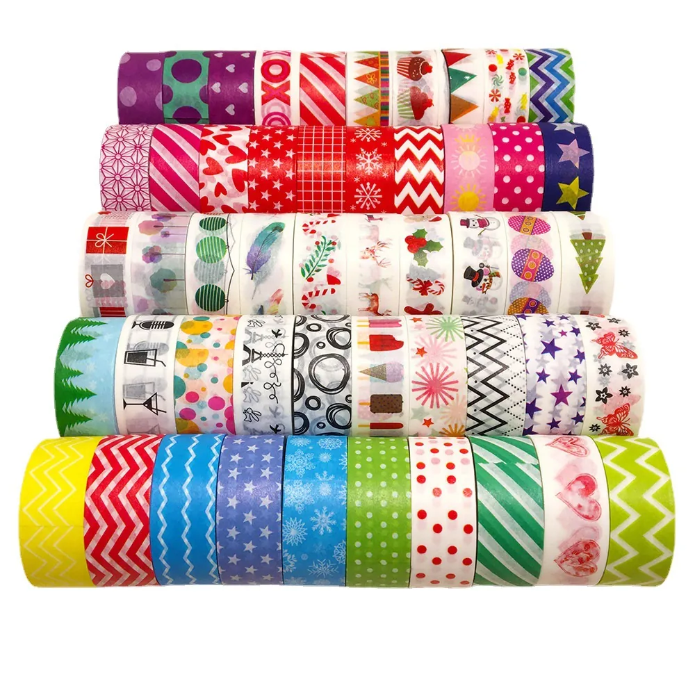 Washi Tape Decorative Masking Tape Colorful Patterns For DIY Scrapbooking Journaling Gift Wrapping Paper Tape