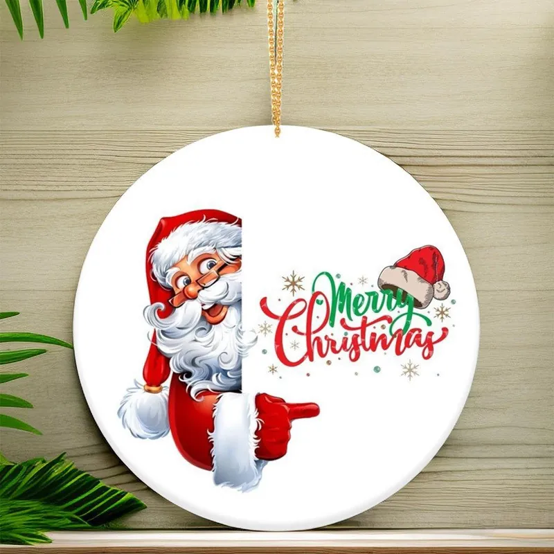 Christmas Hanging Ornament Acrylic Round Pendant Tree Decoration New Home Engagement Retirement Commemorative Decor
