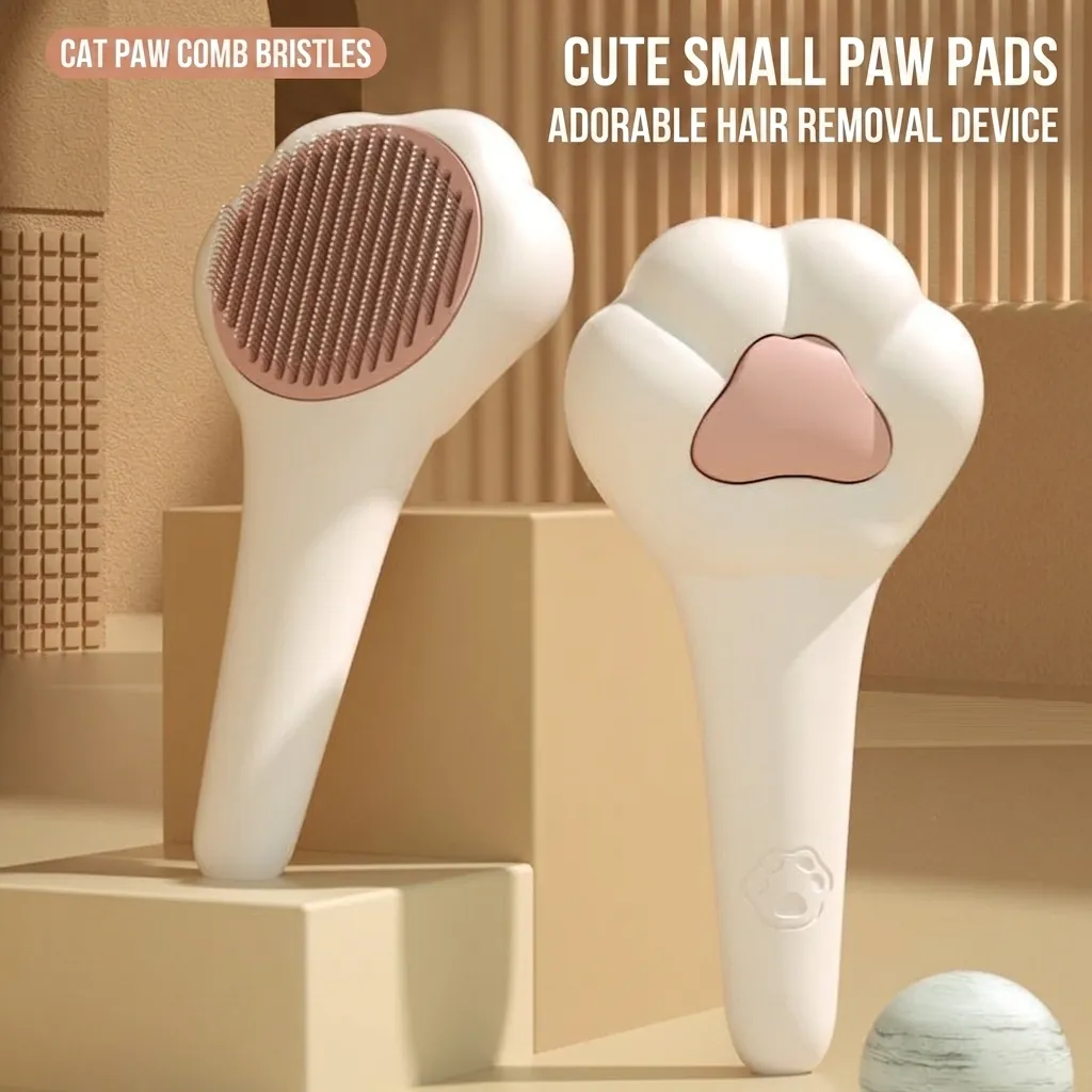 Brosse De Toilettage Patte De Chat Carde En Acier Inoxydable Peigne De Massage Chiens Chats Auto Nettoyante Anti Poux