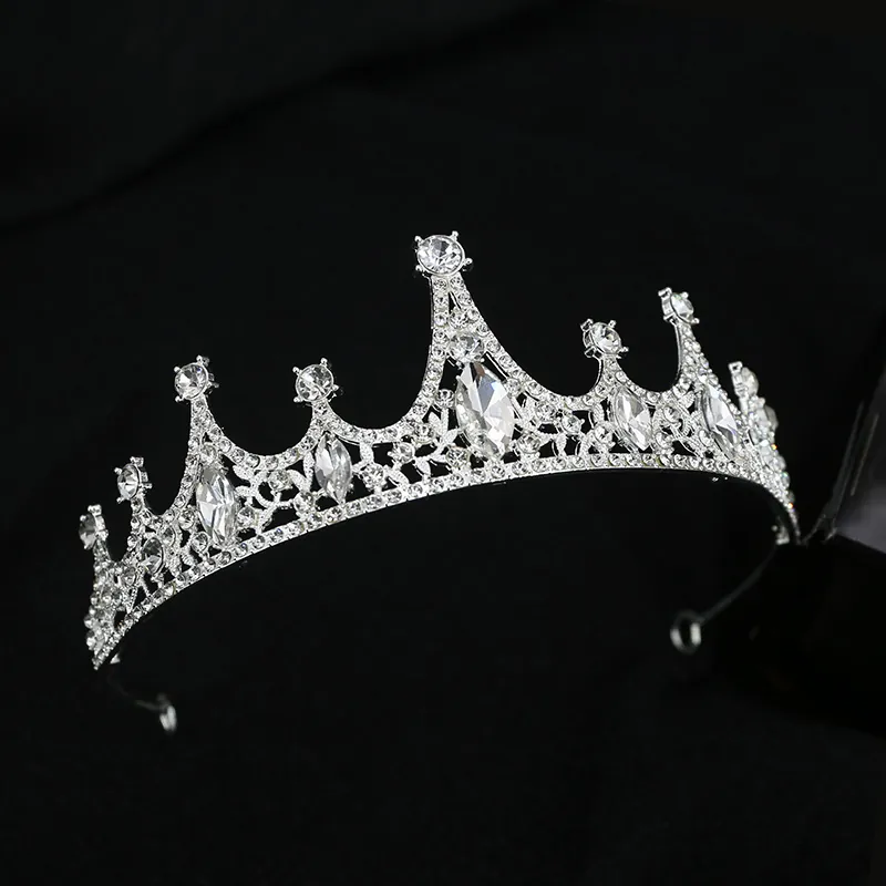 Luxury Alloy Rhinestone Bridal Tiara Crystal Princess Crown Wedding Party Hair Accessory