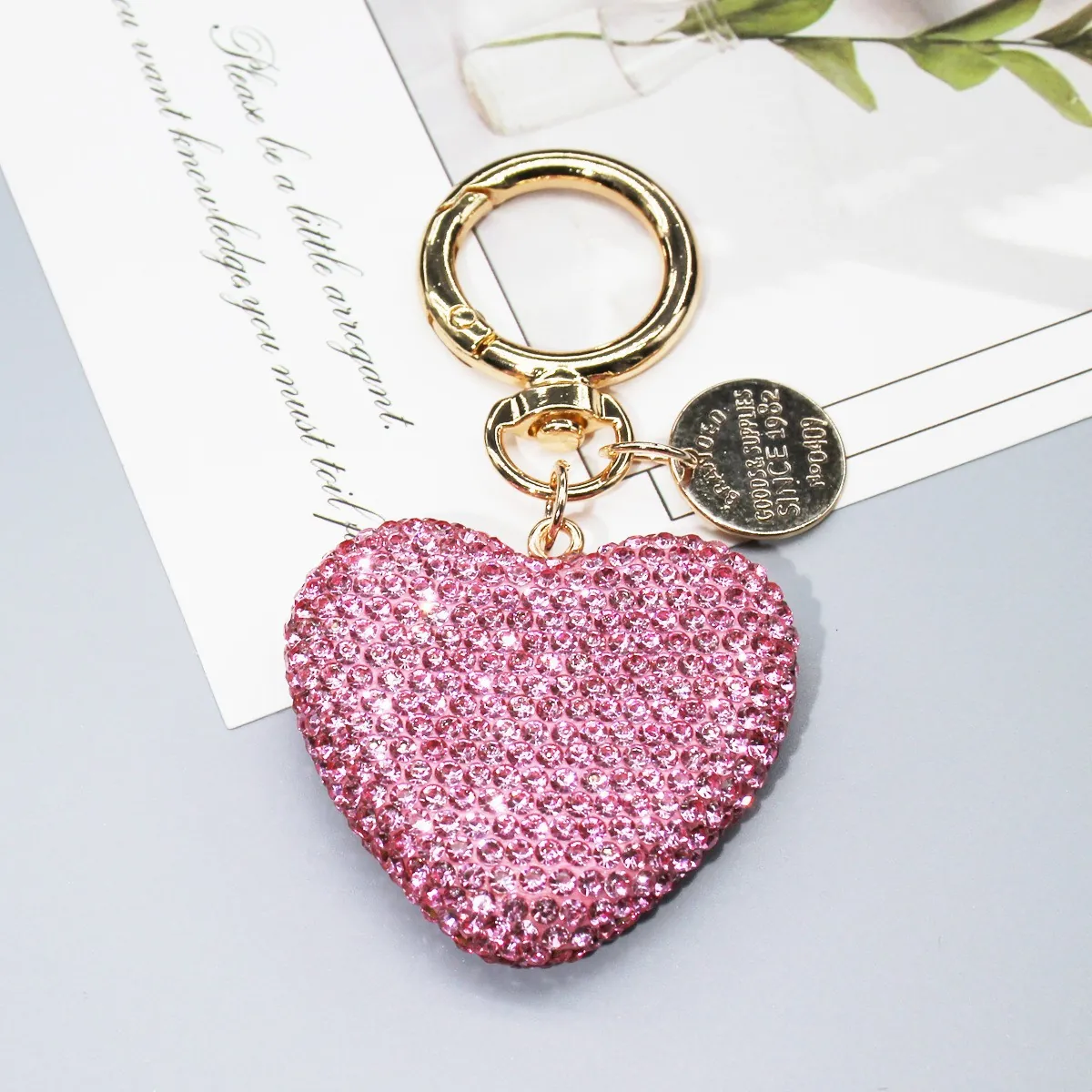 Portachiavi A Cuore Con Strass Cinturino In Künstliche Perle Sintetiche Ciondolo Per Borsa Da Donna Lega Lusso Scintillante