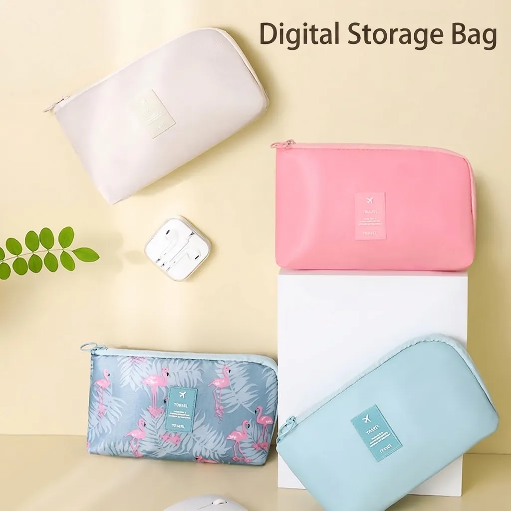 Nylon Electronics Organizer Bag Portable Travel Cable Storage Pouch Waterproof Digital Accessories Case With Mesh Pockets