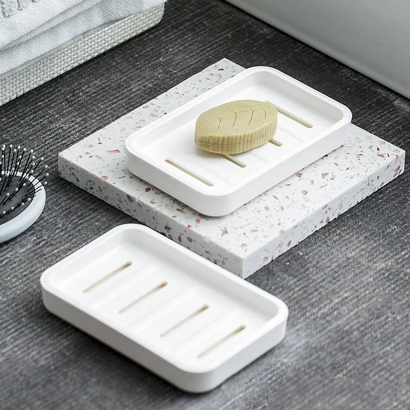 Soap Dish Holder Dual Layer Drainage Soap Box Detachable PP Plastic Minimalist Japanese Style For Bathroom Sink