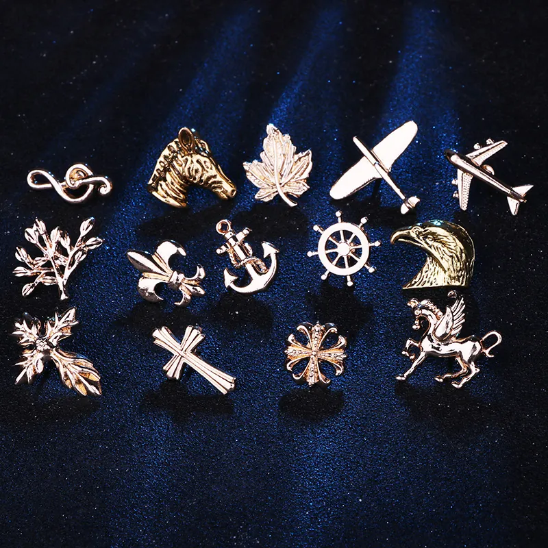 Vintage Alloy Mini Brooches Pins Maple Leaf Airplane Animal Badge For Suit Coat Collar Unisex Jewelry Accessories Gift