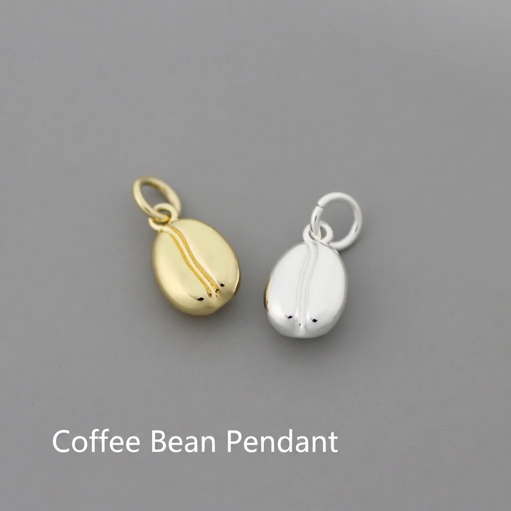 Coffee Bean Charm Pendants 14K Gold Plated Brass Metal For DIY Jewelry Making Necklaces Bracelets Vintage Style