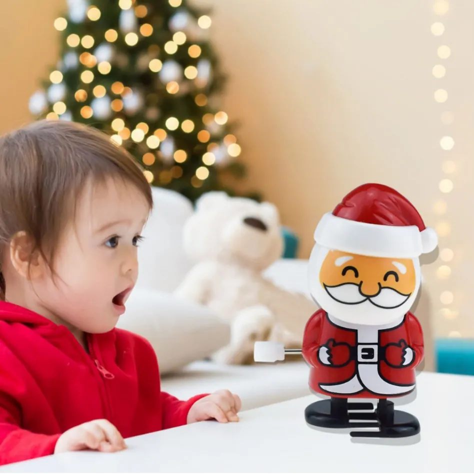 Jouets À Remonter De Noël Père Noël Bonhomme De Neige Renne Marchant Secouant La Tête Plastique Mécanique Bureau Cadeaux