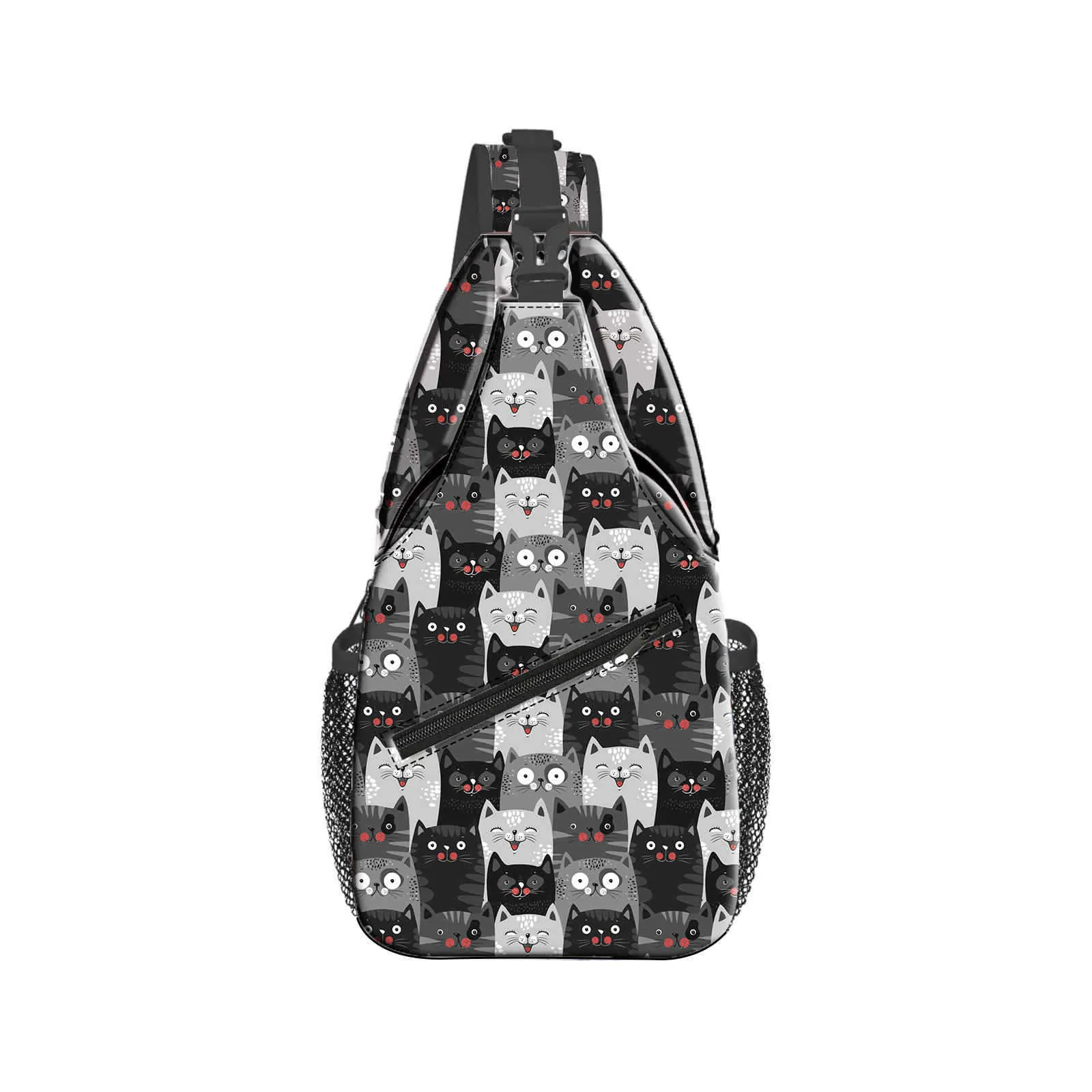 Sac De Poitrine En Polyester Avec Plusieurs Poches Sangle Réglable Et Imprimé Graphique Pour Voyages Décontractés Femmes