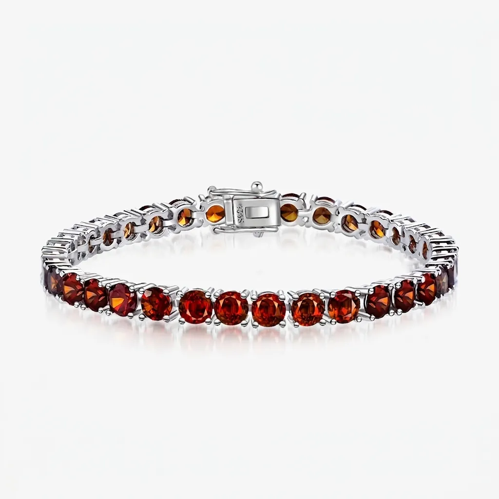 925 Sterling Silber Tennis Armband Für Damen Funkelnde Strass Eingelegt Rundschliff Rot Weiß Rosa Schmuck Geschenk