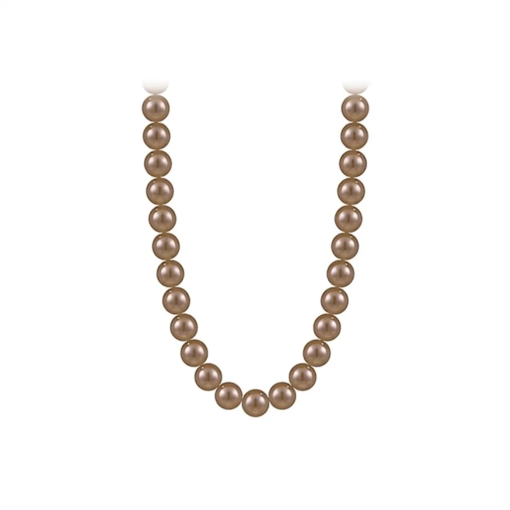 Elegant Champagne Imitation Artificial Pearl Choker Necklace With Titanium Steel Gold Plated Chain For Women Minimalist Jewelry
