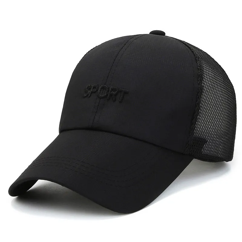 Breathable Mesh Baseball Cap Polyester Adjustable Sunshade Outdoor Sport Trucker Hat For Men And Women