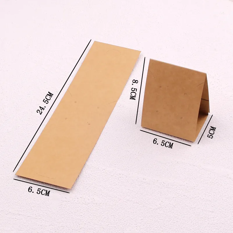Jewelry Display Cards Kraft Paper Foldable Vertical Stand For Earrings Necklaces Studs Packaging Accessories DIY