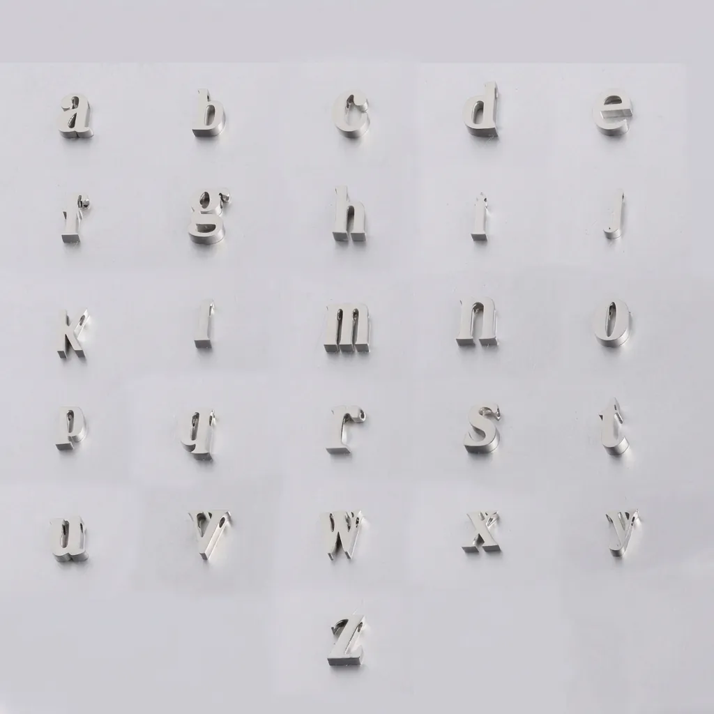 Alphabet Letter Beads Mirror Polished Stainless Steel Small Hole Charms For DIY Bracelet Necklace Jewelry Making