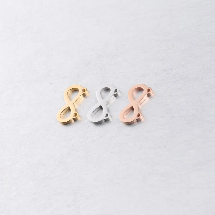 Oneindigheidssymbool Connector Hangers Dubbel Gat 304 Roestvrij Staal Spiegel Gepolijst Sieraden Maken DIY Benodigdheden