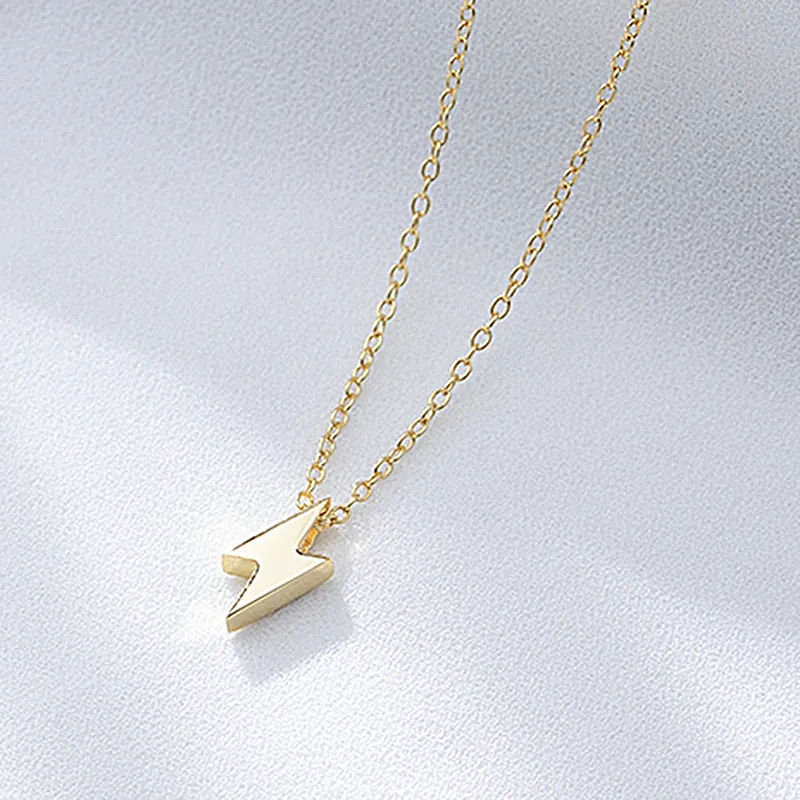 Lightning Pendant Necklace 925 Sterling Silver Minimalist Small Clavicle Chain Niche Design Versatile Fashion For Women