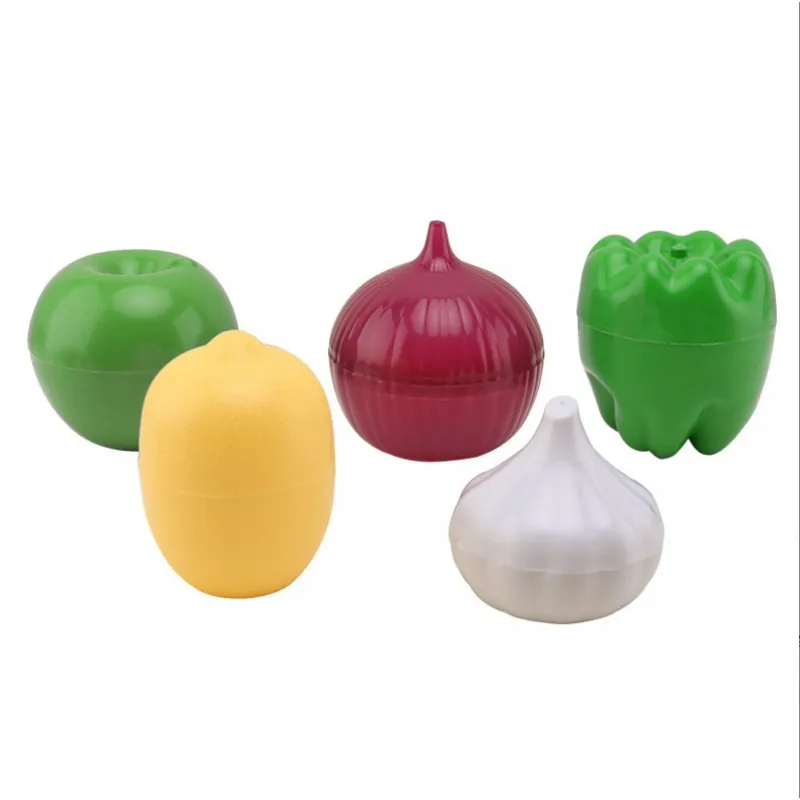 PP Plastic Food Storage Containers Vegetable Fruit Shaped Fresh Refrigerator Box Onion Garlic Lemon Saver Organizer