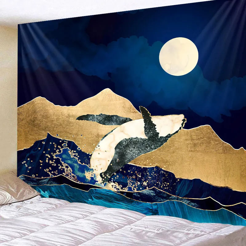 Arazzo Paesaggio Montano Astratto Da Appendere Alla Parete In Poliestere Per Camera Da Letto Soggiorno Decorazione Artistica