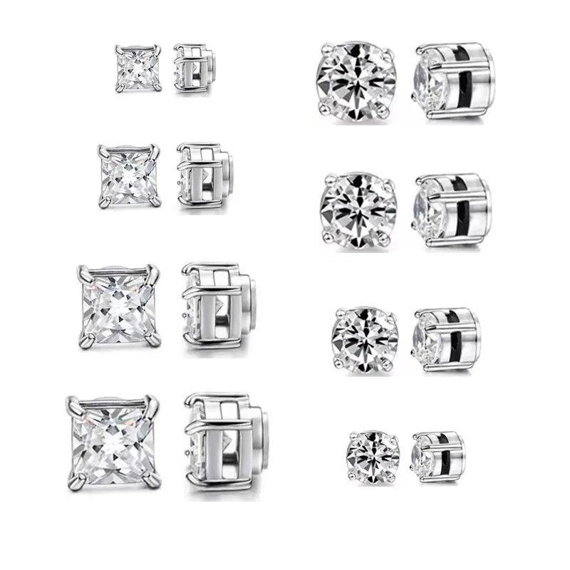 Orecchini Magnetici Acciaio Inossidabile Zirconia Senza Buco Clip Per Orecchie Punk Hip Hop Stile Unisex Gioielli