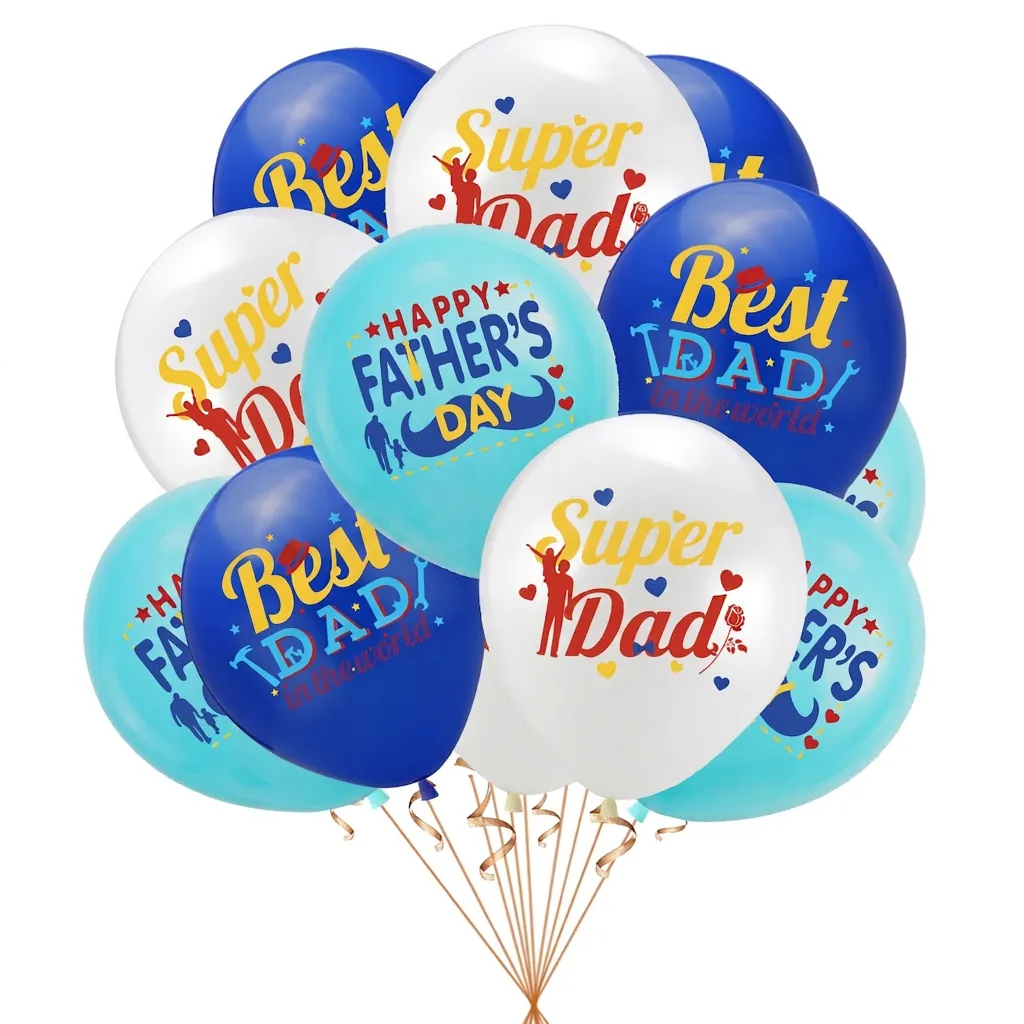 Fathers Day Latex Balloons Decoration Best Dad World Super Printed Hearts Tools Bowtie Pattern Party Decor