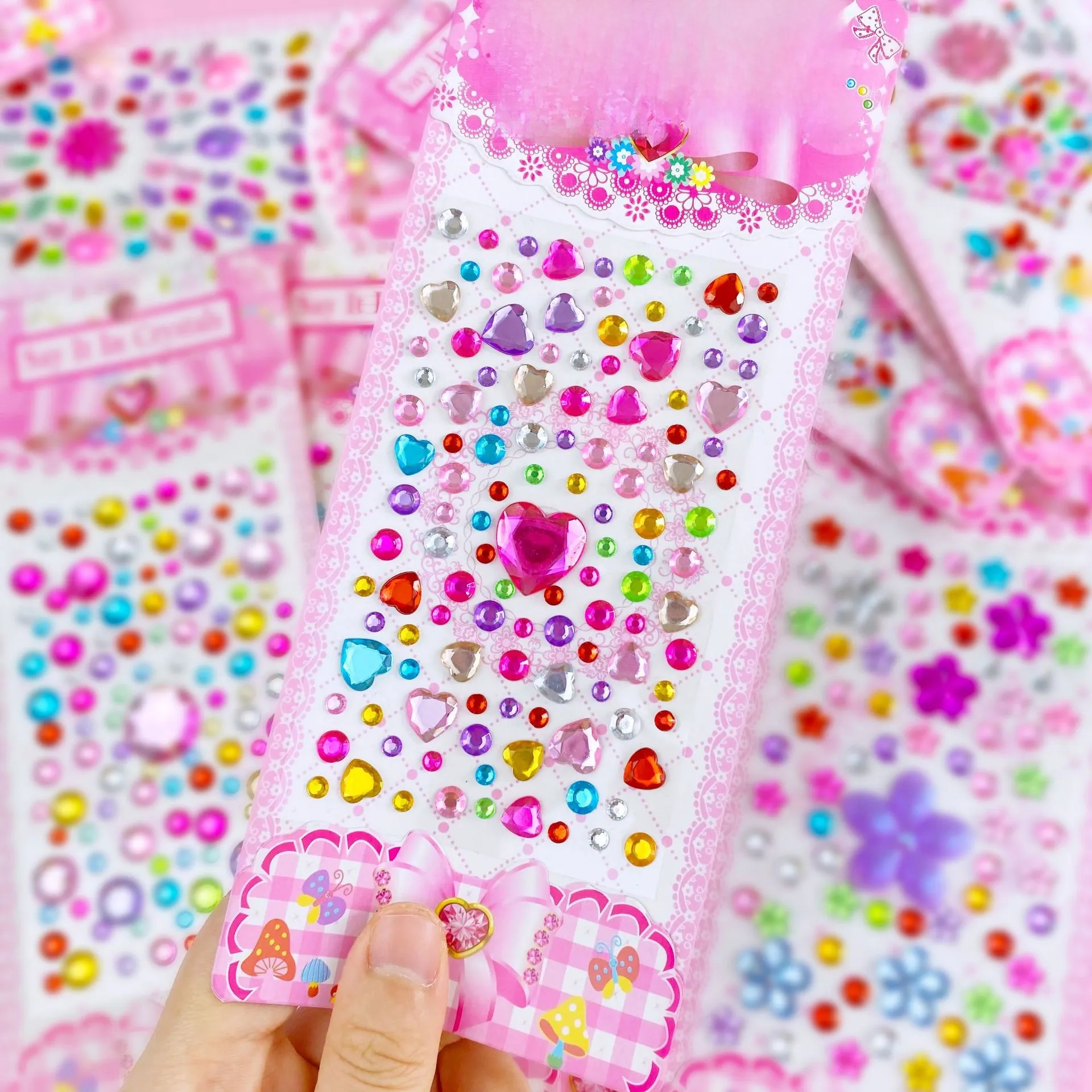 Rhinestone Stickers For Kids Colorful Acrylic Crystal Gem Self Adhesive DIY Crafts Stickers For Scrapbooking Notebook Decor