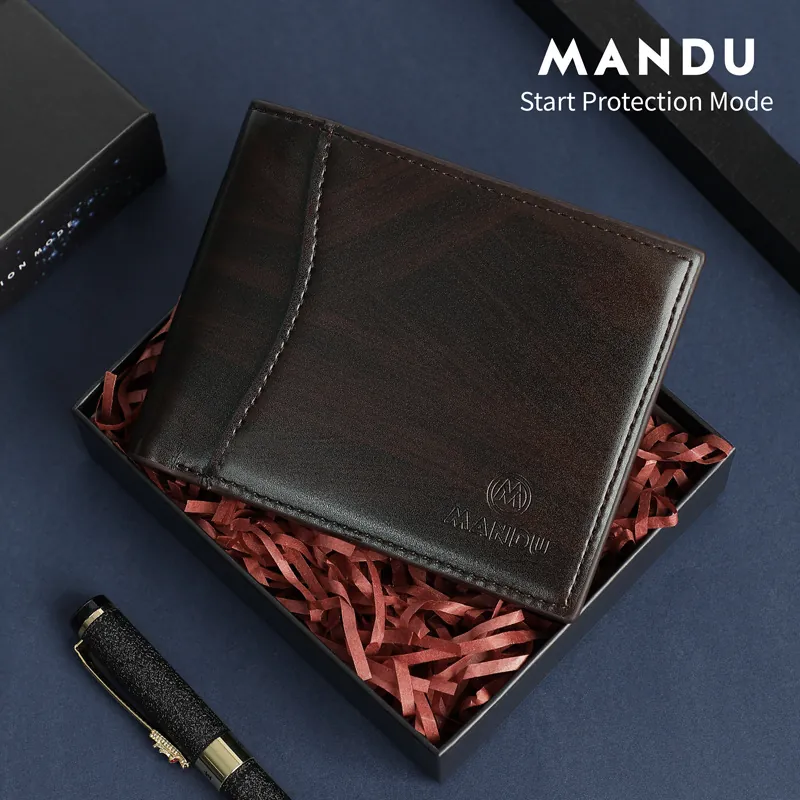 Portafoglio Uomo Bifold Blocco RFID Pelle PU Molti Slot Carte Tasca Monete Zip Business Casual Corto Portamonete