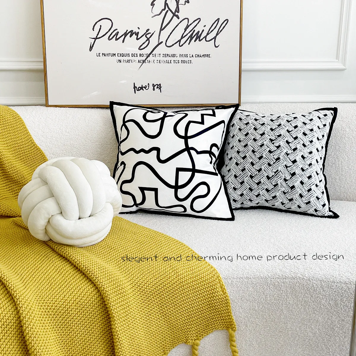 Modern Nordic Velvet Pillowcase Abstract Geometric Line Pattern Sofa Cushion Cover For Living Room Bedroom Home Decor