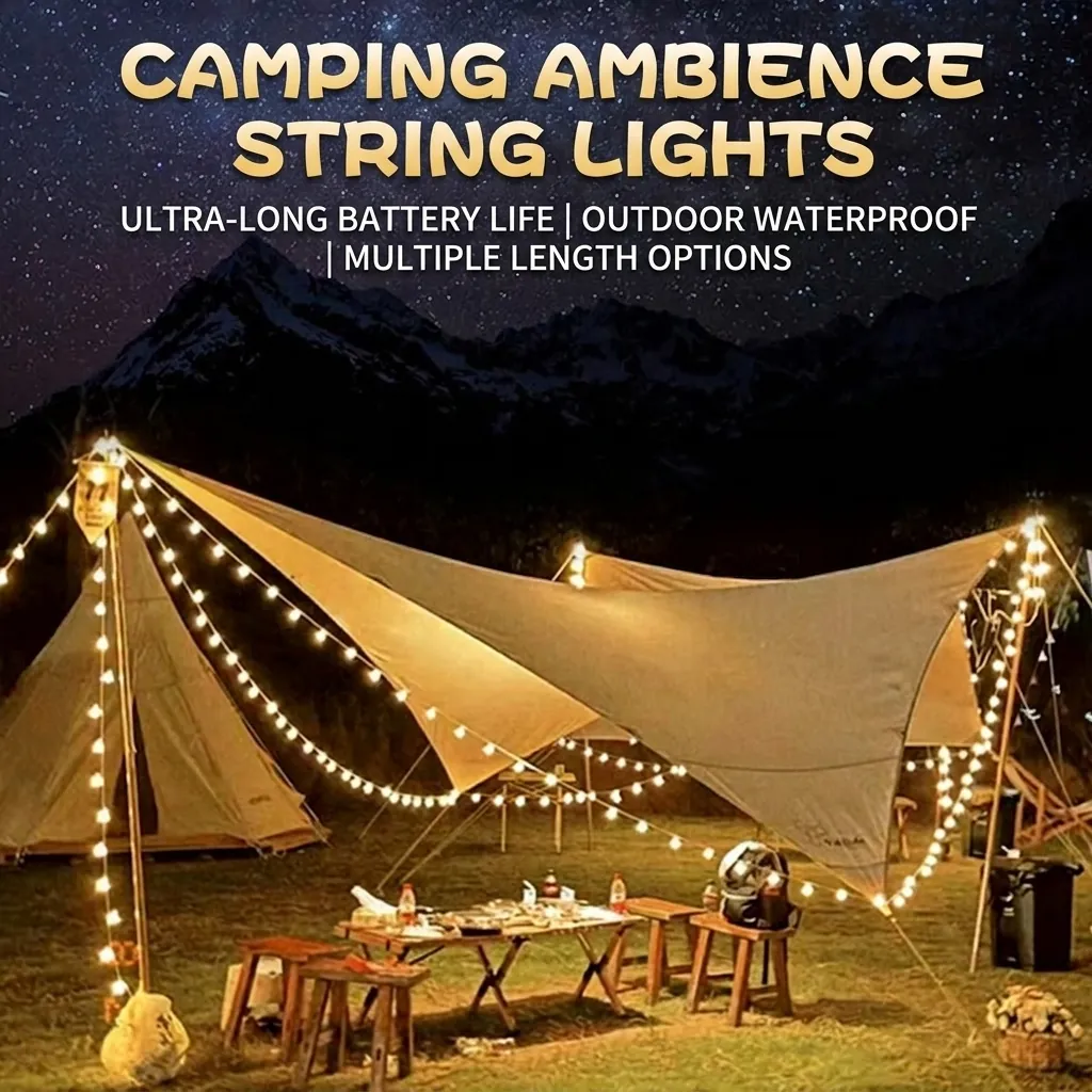 LED Globe String Lights Waterproof Outdoor Camping Tent Party Christmas Holiday Decoration Ball Lights Plastic Warm White