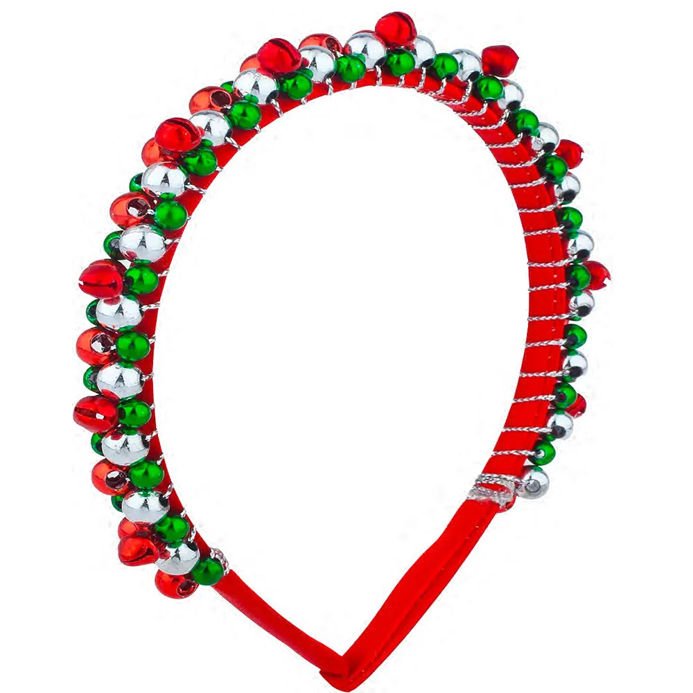 Christmas Headband With Metal Bells And Antlers Festive Party Hair Accessories For Women Kids Colorful