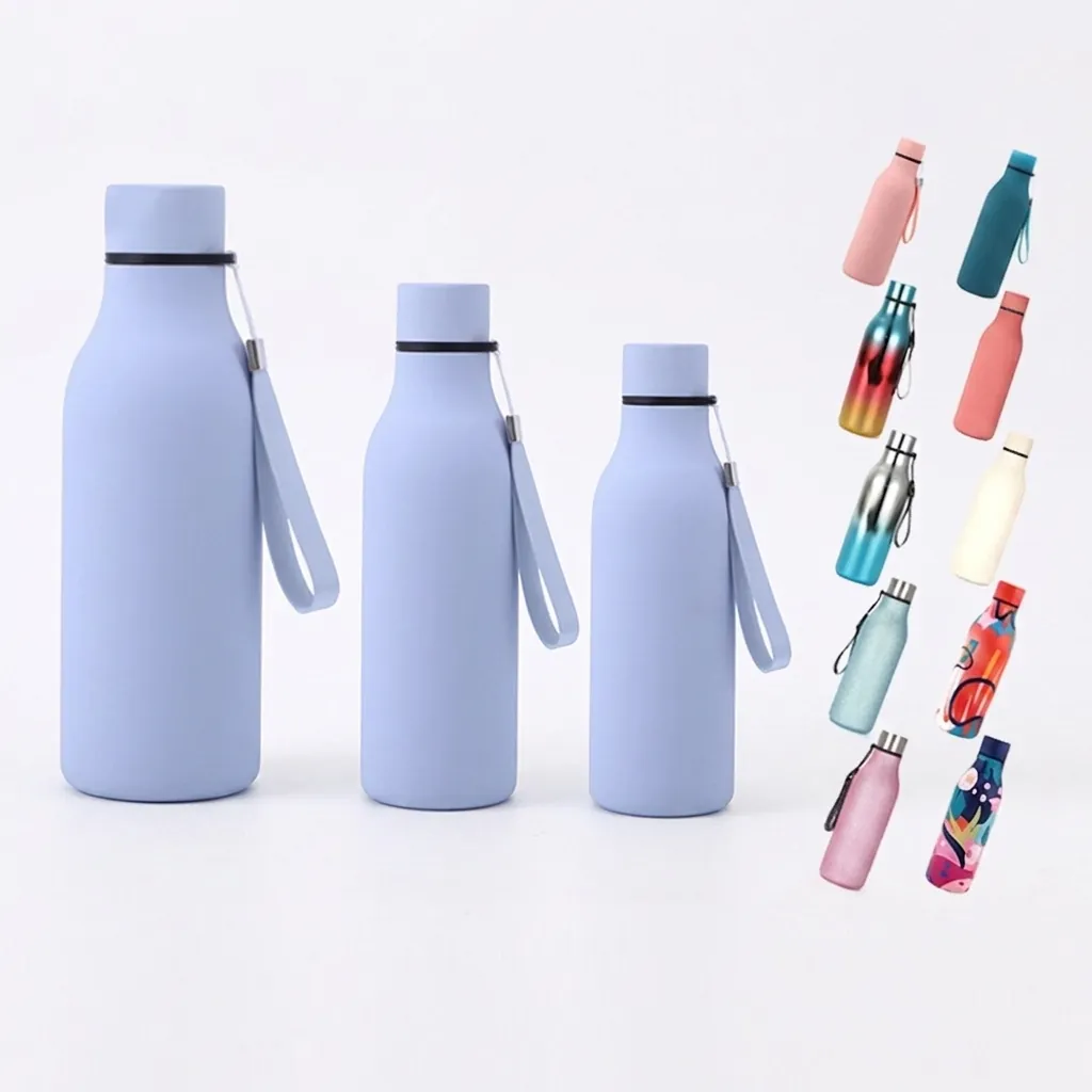 Insulated Water Bottle 304 Stainless Steel Vacuum Flask Portable Matte Finish Sports Travel Drinking Cup For Men Women