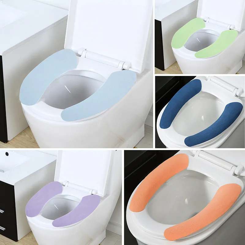 Copriwater Cuscinetti Morbida Flanella Caldo Lavabile Autoadhesivo Universale Ritagliabile Bagno Casa