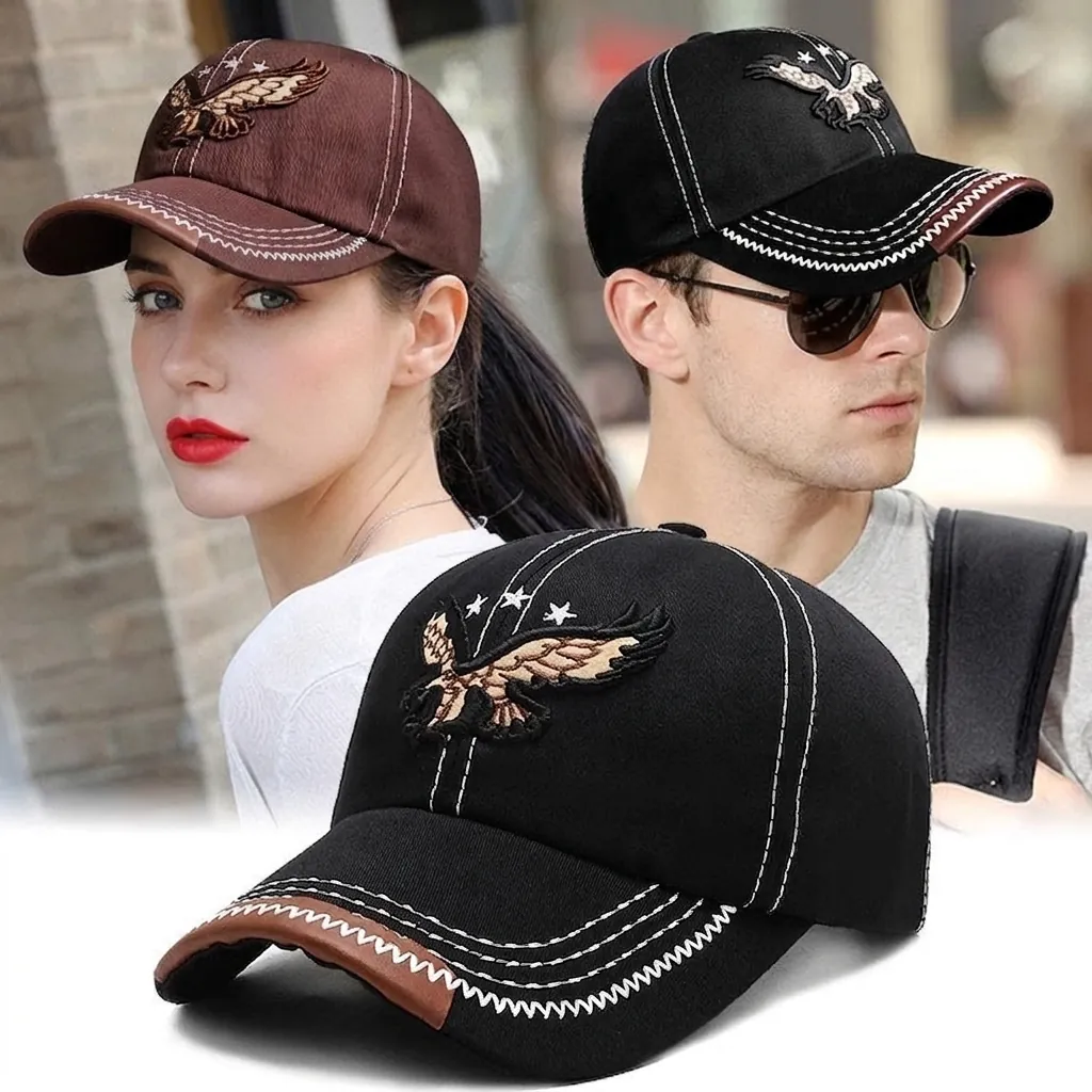 Baseball Cap Cotton Eagle Embroidery Adjustable Outdoor Sun Shade Hip Hop Streetwear Hat For Men Women
