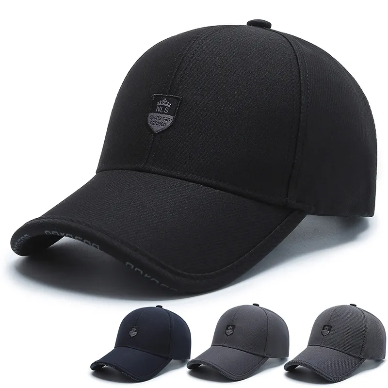 Baseball Cap Für Herren Baumwollmischung Twill Verstellbarer Sonnenhut Lässig Sport Gebogener Schirm Mit Schildaufnäher