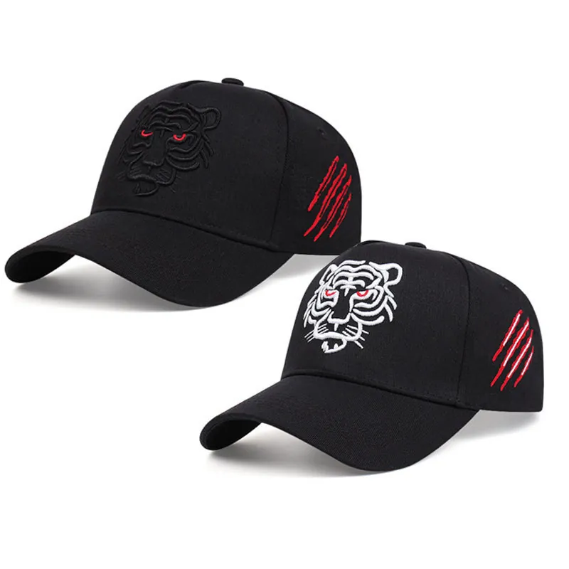 Hip Hop Tiger Embroidery Baseball Cap For Men Women Vintage Scratch Animal Pattern Adjustable Sunshade Dad Hat Outdoor Travel