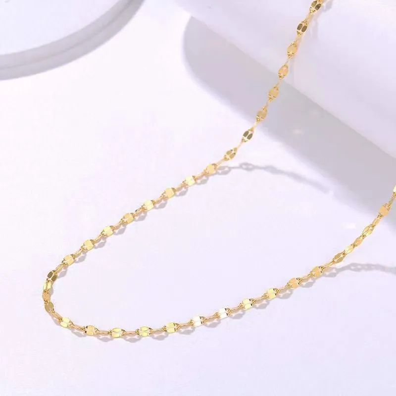 Collana A Catena A Labbro In Acciaio Inossidabile Minimalista Elegante Retro Moda Stile OL Gioielli Catena Semplice Per Donne