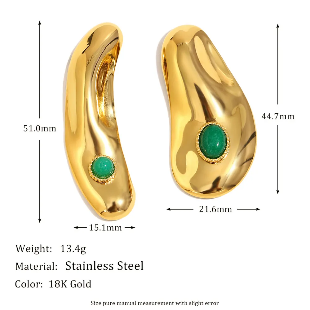 Stainless Steel 18K Gold Plated Enamel Shell Artificial Pearl Star Flower Starfish Geometric Vintage Earrings For Women