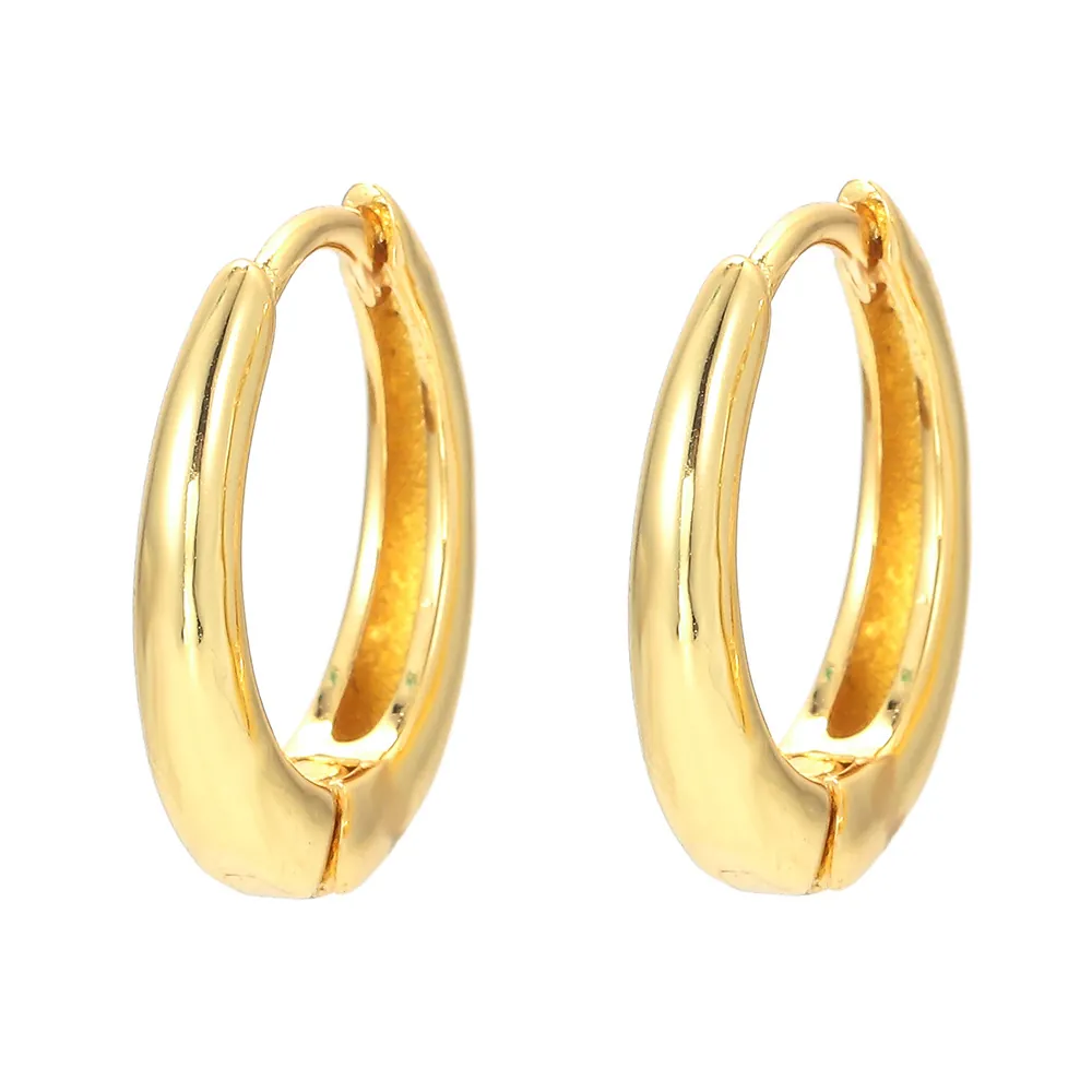 Pendientes De Aro De Cobre Pulido En Forma De U Estilo Retro Minimalista Geométrico Para Mujeres
