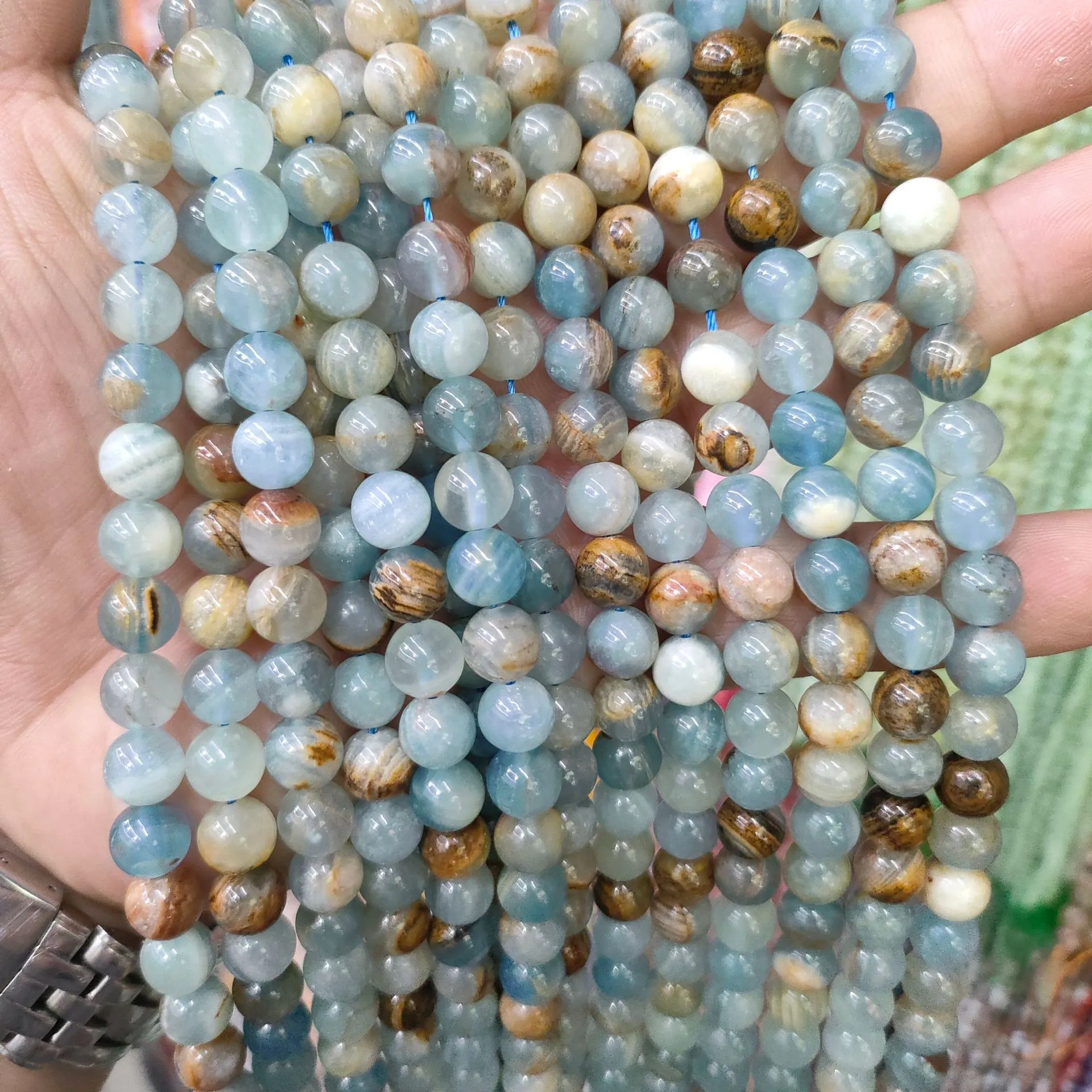 Natural Calcite Loose Beads Round Stone For DIY Jewelry Making Bracelet Necklace Crafting Smooth Polished Gemstone