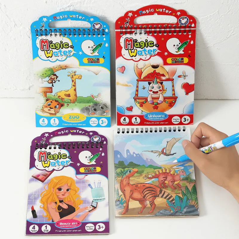 Magic Water Painting Book Reusable Doodle Drawing Boards Educational Learning Toys For Toddlers Children Mess Free